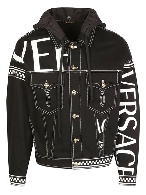 jacket versace 2019|Versace black denim jacket.